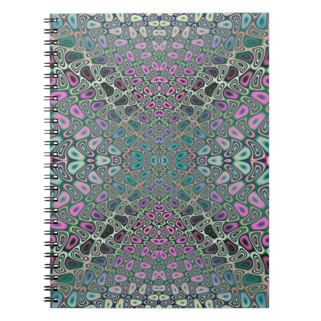 Multicolored Hologram Butterfly Fractal Abstract Notebook (Front)