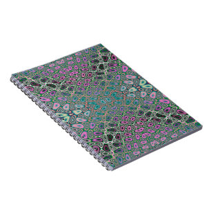 Multicolored Hologram Butterfly Fractal Abstract Notebook