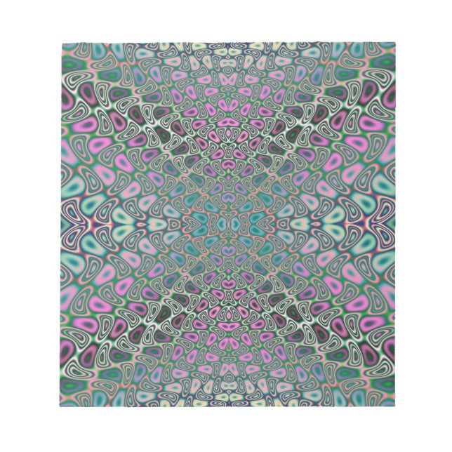 Multicolored Hologram Butterfly Fractal Abstract Notepad (Front)