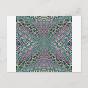 Multicolored Hologram Butterfly Fractal Abstract Postcard