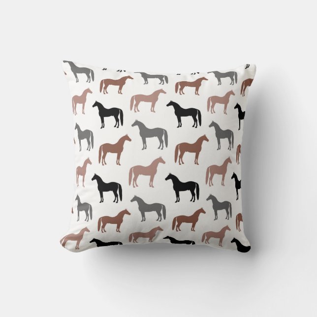 Multicolored Horses Pattern Cushion (Front)