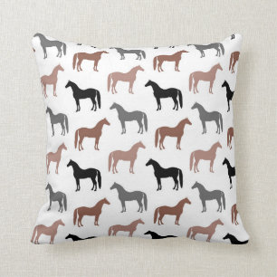 Multicolored Horses Pattern Cushion
