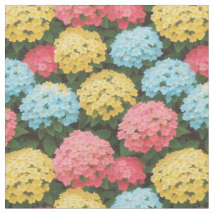 Multicolored hydrangea  fabric