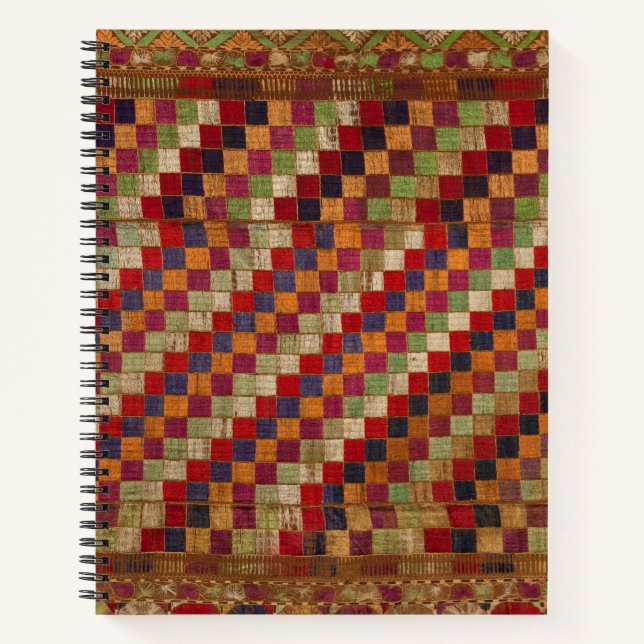 Multicolored Indian Quilt Print Notebook (Front)