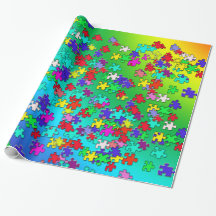 Multicolored jigsaw puzzles pieces
