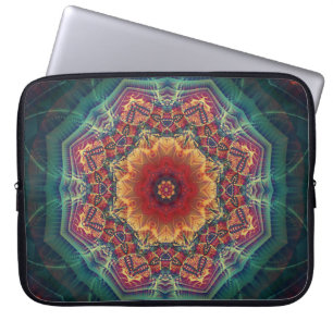 Multicolored kaleidoscope flower, seamless pattern laptop sleeve