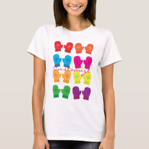 Multicolored Knitted Mittens Thunder_Cove T-Shirt
