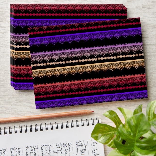 Multicolored lace on black envelope (Stacked)