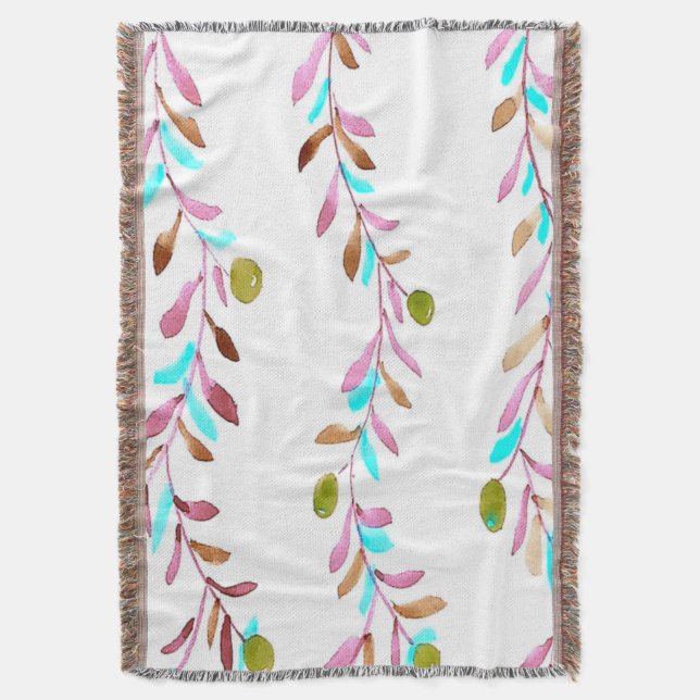 Multicolored Leaves Throw Blanket (Front Vertical)