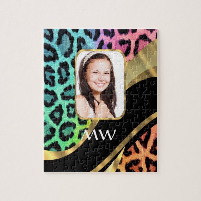 Multicolored leopard print jigsaw puzzle (Vertical)