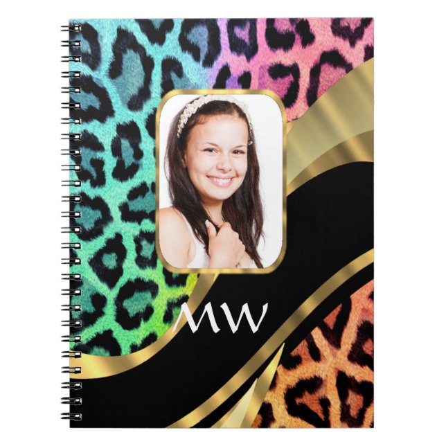Multicolored leopard print notebook (Front)