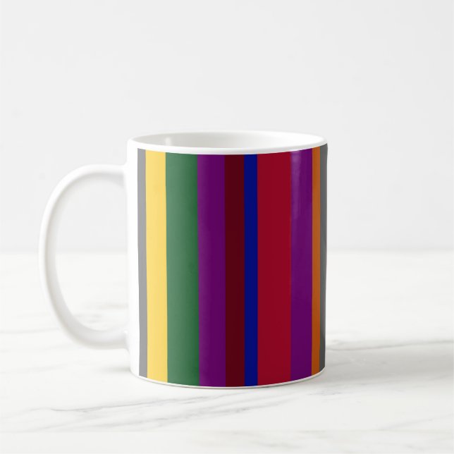 Multicolored Lines on a Classic Mug (Left)