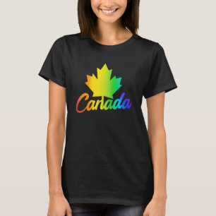 Multicolored Maple Leaf Rainbow LGBTQ Pride Queer T-Shirt