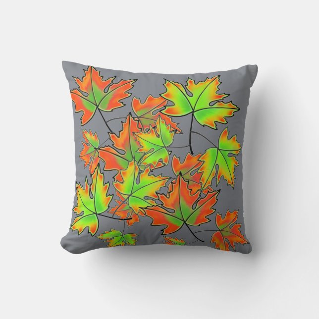 Multicolored Maple Leaves autumn colours   Cushion (Front)