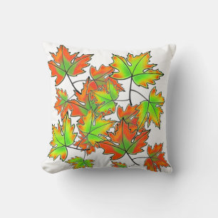 Multicolored Maple Leaves Cushion