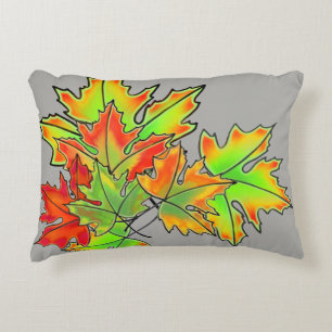 Multicolored Maple Leaves Decorative Cushion