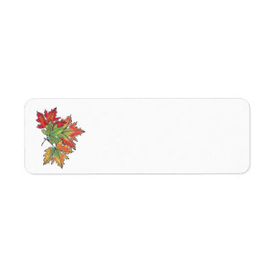 Multicolored Maple Leaves Return Address Label