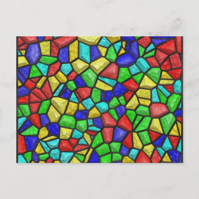 Multicolored Marble, Bold Colours, Irregular Shape Postcard (Front)