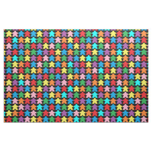 Multicolored Meeples Fabric