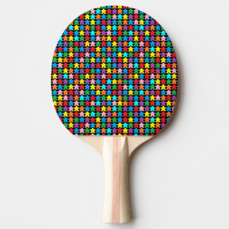 Multicolored Meeples Ping Pong Paddle
