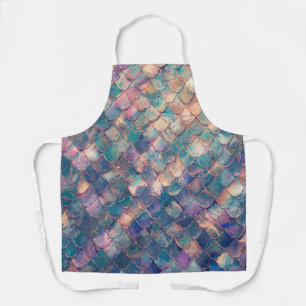 Multicolored Mermaid Print Apron