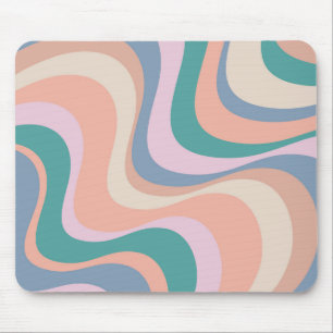 Multicolored modern retro waves design mouse pad