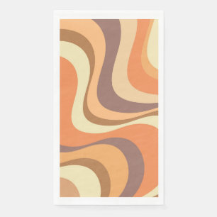 Multicolored modern retro waves design napkin
