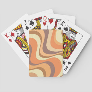 Multicolored modern retro waves design playing cards