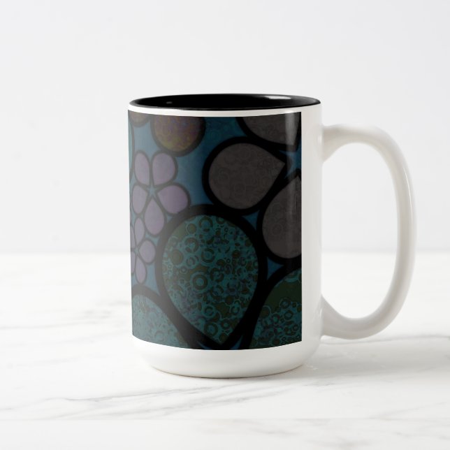 Multicolored, Modern, Textured Floral Mugs (Right)