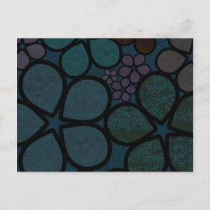 Multicolored, Modern, Textured Floral Postcard