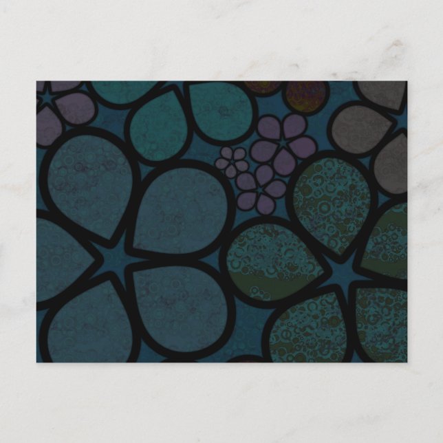 Multicolored, Modern, Textured Floral Postcard (Front)