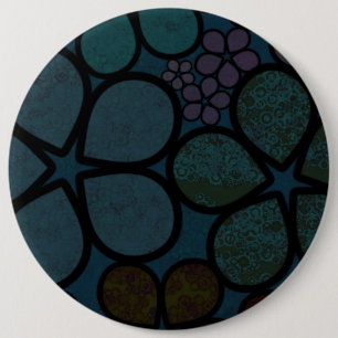 Multicolored, Modern Textured Flower Button