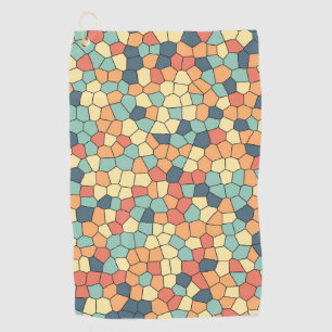 Multicolored mosaic pattern golf towel