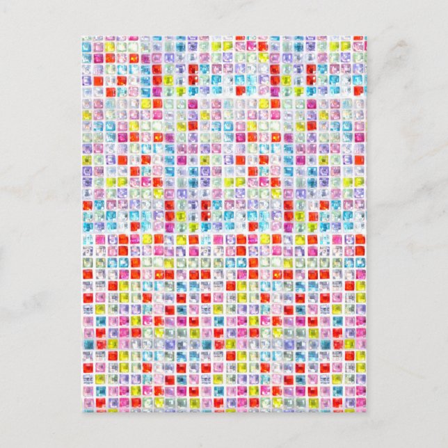Multicolored Mosaic Rhinestones Style Postcard (Front)