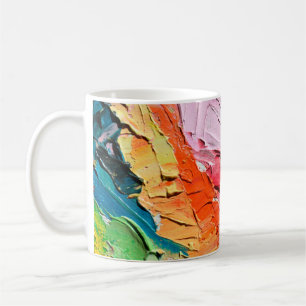 Multicolored oil paint texture. Abstract art backg Coffee Mug