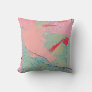 Multicolored oil paint texture. Abstract art backg Cushion