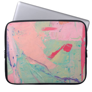 Multicolored oil paint texture. Abstract art backg Laptop Sleeve