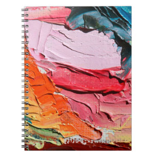 Multicolored oil paint texture. Abstract art backg Notebook