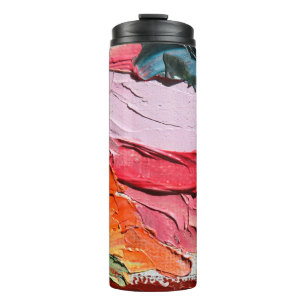 Multicolored oil paint texture. Abstract art backg Thermal Tumbler