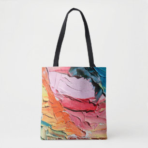 Multicolored oil paint texture. Abstract art backg Tote Bag