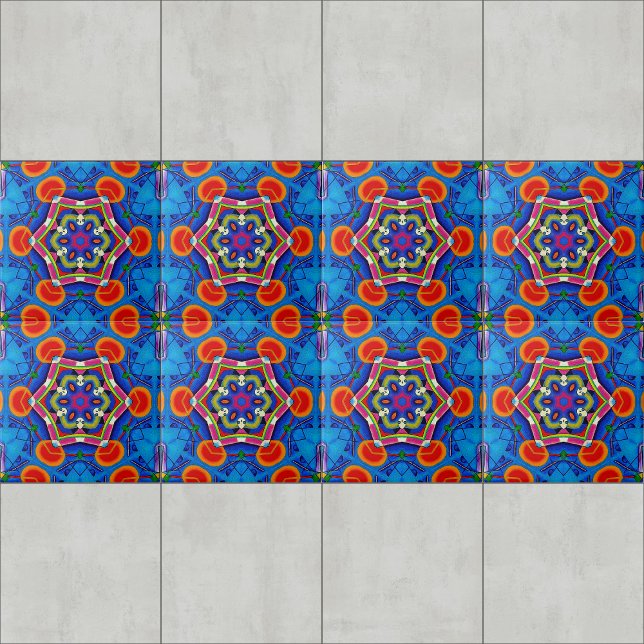 Multicolored oil painting kaleidoscope ceramic tile (Creator Uploaded)
