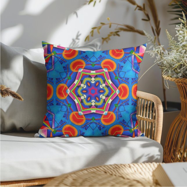 Multicolored oil painting kaleidoscope cushion (Creator Uploaded)