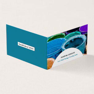 Multicolored Paint Buckets, Painter & Decorator Business Card