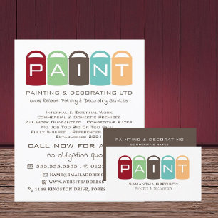 Multicolored Paint Buckets, Painter & Decorator Flyer