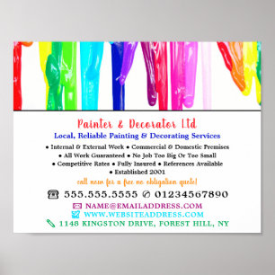 Multicolored Paint Drips, Painter & Decorator Poster