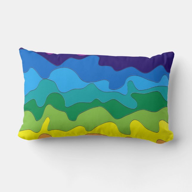 Multicolored paint lumbar cushion (Back)