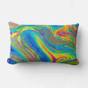 Multicolored painting lumbar cushion