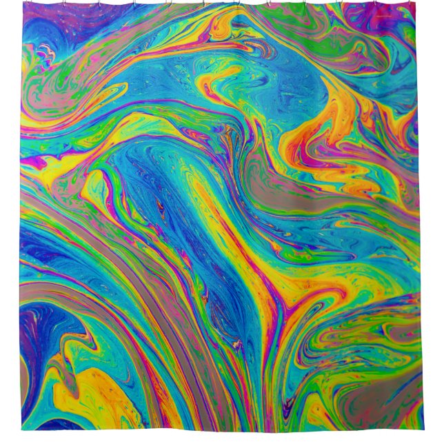 Multicolored painting shower curtain (Front)