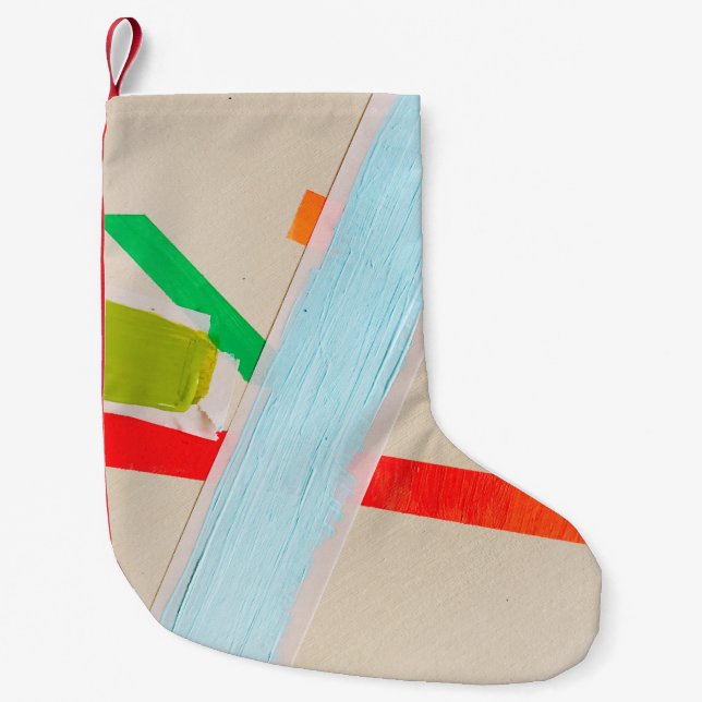 Multicolored paints small christmas stocking (Front)