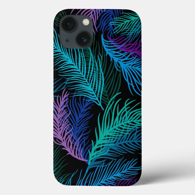 Multicolored Palm Leaves Case-Mate iPhone Case (Back)